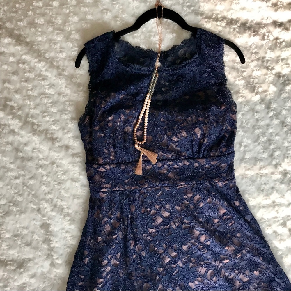 Blue lace dress